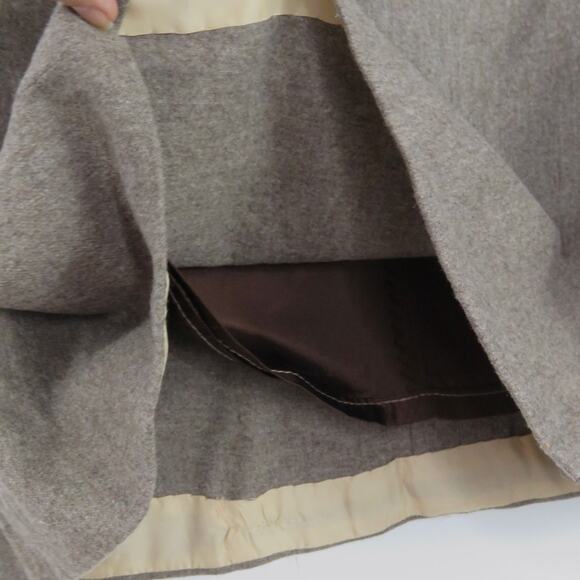 Vintage Union Made Tan A-Line Wool High Rise A-Line Formal Midi Skirt 26" - Picture 6 of 8